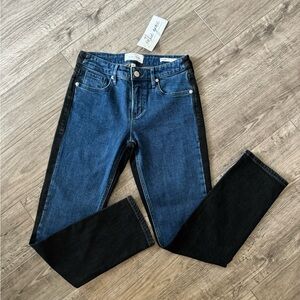 Dear John Blaire Slim straight Jeans/mood Size 25 Ruthie Grace two tones jeans